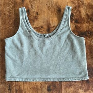 Aerie Sage Green Cropped Tank Top - Women